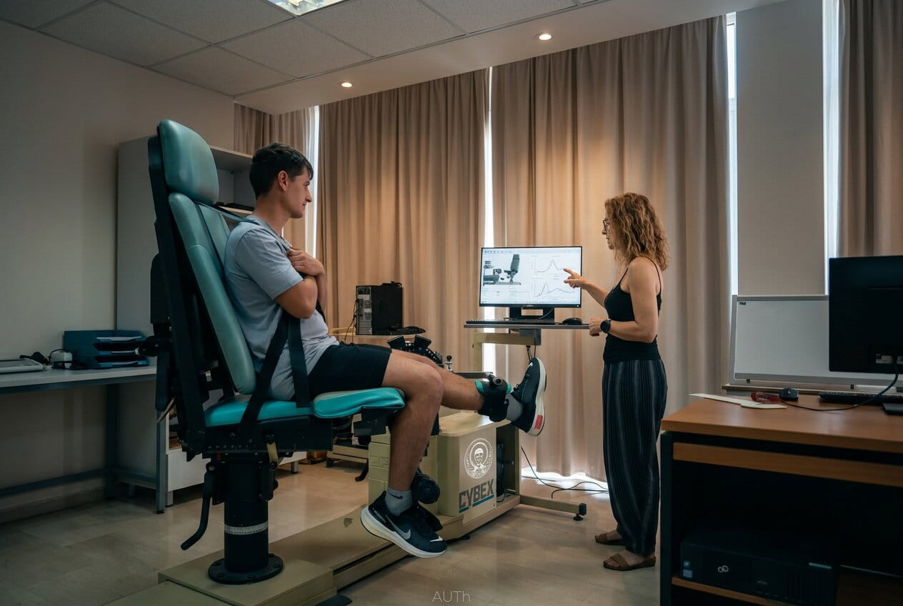 Student working in a sport science laboratory